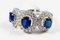 Ring in 750 White Gold 18 Karats with Sapphires and Diamonds 3