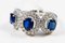 Ring in 750 White Gold 18 Karats with Sapphires and Diamonds, Image 3