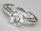 Solitaire Ring 18K White Gold Moissanite of 1.13 K and Diamonds 8