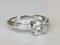 Solitaire Ring 18K White Gold Moissanite of 1.13 K and Diamonds 2