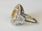 Goldener Ring 750 18K Art Deco Runder Form mit Gelben Saphiren & Diamanten verziert 6