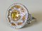 Gold Ring 750 18K Art Deco Round Shape Decorated with Yellow Sapphires and Diamonds 1