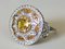 Gold Ring 750 18K Art Deco Round Shape Decorated with Yellow Sapphires and Diamonds, Image 1