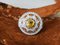 Gold Ring 750 18K Art Deco Round Shape Decorated with Yellow Sapphires and Diamonds 4