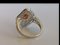 Art Deco Ring White and Yellow Gold 18K with Orange Sapphires and Diamonds 9