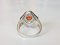 Art Deco Ring White and Yellow Gold 18K with Orange Sapphires and Diamonds 7