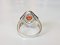Art Deco Ring White and Yellow Gold 18K with Orange Sapphires and Diamonds, Image 7
