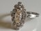 Ring in Grey Gold Navette-Cut Diamonds 0.7 Karats Flanked by Diamonds 11