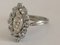 Ring in Grey Gold Navette-Cut Diamonds 0.7 Karats Flanked by Diamonds 4