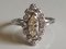 Ring in Grey Gold Navette-Cut Diamonds 0.7 Karats Flanked by Diamonds 10