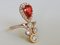 Gold Ring 18 Karat Pink Sapphire Art Deco Orange 1.6 Karat Diamond 8