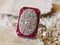Ring in 18k White Gold Art Deco Style Calibrated Diamonds and Rubies 5