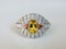 Ring in 18k White Gold Yellow Beryl Style Art Deco 1.5 Karat Rubies and Diamonds 7