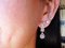 Boucles d'Oreilles en Or Blanc et Diamant Rose 18 Carats, Set de 2 5