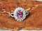 Daisy Ring aus 18 Karat Gold Pink Saphir 1,53 Karat Unbeheizten und Diamanten 5