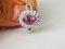 Daisy Ring in 18k Gold Pink Sapphire 1.53 Karats Unheated and Diamonds 2