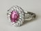 Daisy Ring in 18k Gold Pink Sapphire 1.53 Karats Unheated and Diamonds 1