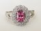 Daisy Ring in 18k Gold Pink Sapphire 1.53 Karats Unheated and Diamonds 9