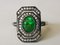 Art Deco Style Gold Ring with Green Garnet and Diamonds 3