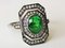Art Deco Style Gold Ring with Green Garnet and Diamonds 2
