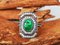 Art Deco Style Gold Ring with Green Garnet and Diamonds, Image 4