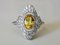 Gold Ring of 750 18k in Art Deco Style with Yellow Beryl and Diamonds 1