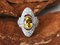 Anillo dorado de 750 18k en estilo Art Déco con berilo amarillo y diamantes, Imagen 2