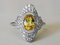 Gold Ring of 750 18k in Art Deco Style with Yellow Beryl and Diamonds 5