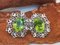 Gold Earrings with Peridots 6k and Diamonds, Set of 2 6