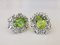 Gold Earrings with Peridots 6k and Diamonds, Set of 2 3