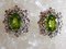 Goldene Ohrringe mit Peridots 6 Karat und Diamanten, 2er Set 2