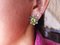 Gold Earrings with Peridots 6k and Diamonds, Set of 2 4