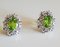 Gold Earrings with Peridots 6k and Diamonds, Set of 2 1