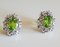 Goldene Ohrringe mit Peridots 6 Karat und Diamanten, 2er Set 1