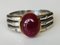 Ring in White Gold 14k with Unheated Ruby 4.3k and Diamond, Image 9