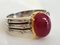 Ring in White Gold 14k with Unheated Ruby 4.3k and Diamond 1