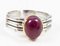 Ring in White Gold 14k with Unheated Ruby 4.3k and Diamond 5