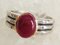 Ring in White Gold 14k with Unheated Ruby 4.3k and Diamond 4