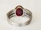 Ring in White Gold 14k with Unheated Ruby 4.3k and Diamond 8