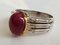 Ring in White Gold 14k with Unheated Ruby 4.3k and Diamond 7