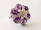 Ring in 18k White Gold Amethyst and Diamond 9