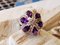 Ring aus 18 Karat Weißgold mit Amethyst und Diamanten 8