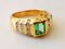 Ring in 18k Yellow Gold Emerald from Colombia 0.63 Karat Diamond 1