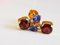 Gold Earrings 18k Yellow Diamond Tanzanite Garnets, Set of 2, Image 10