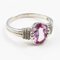 Anillo en oro blanco de 750 quilates con zafiro rosa, Imagen 6