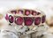 Ring in 18k White Gold 750/1000 with Cabochon Rubies 5