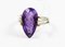 Ring in 18k White Gold with Pear Amethyst 9