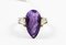 Ring in 18k White Gold with Pear Amethyst 8