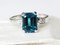 Grey Gold Ring 750 18k Blue Topaz London 2.9k Diamonds, Image 7