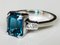 Grey Gold Ring 750 18k Blue Topaz London 2.9k Diamonds, Image 1